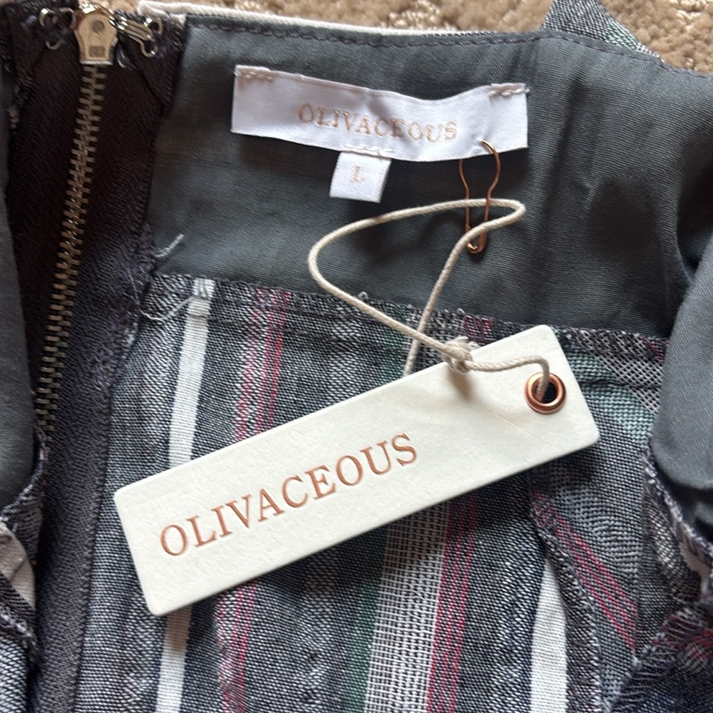 Olivaceous Striped Tank Dress size large - Picture 8 of 8
